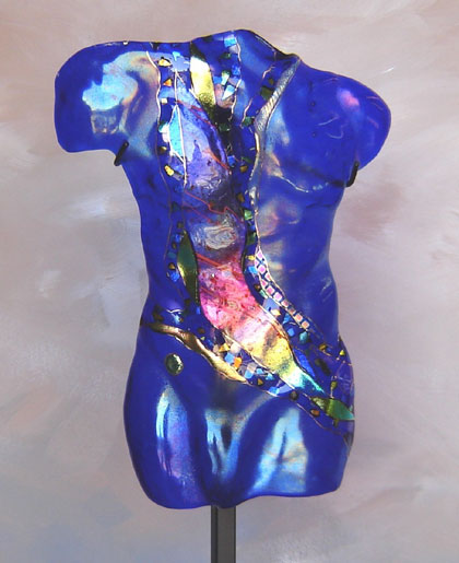 Male Torso Cobalt, by Karen Ehart