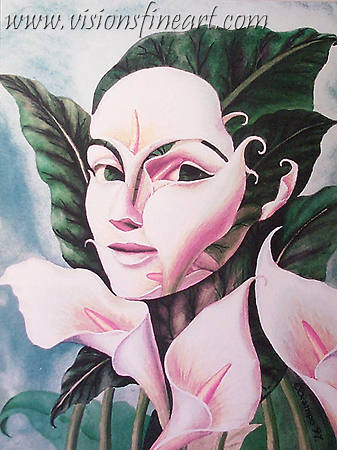 Lady in Field of Lillies, by Octavio Ocampo