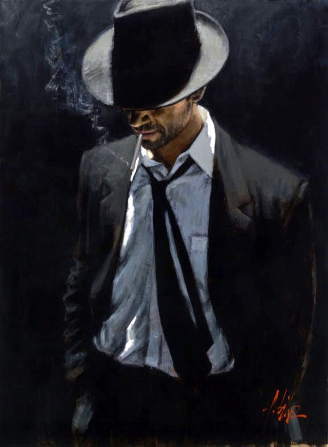 Man in Black Suit III, by Fabian Perez