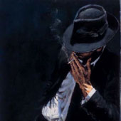 Study-Man in Black Suit, by Fabian Perez