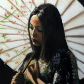 White Umbrella, by Fabian Perez