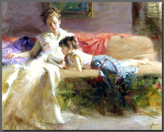 Late Night Reading, by Pino Daeni