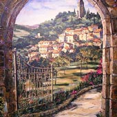 Golden Gate to Umbria<BR>Original Oil, by Karen Stene